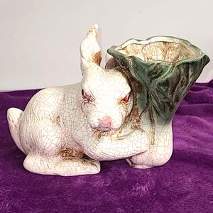 RARE Mark Roberts CottonTail Rabbit Bunny Ceramic Planter 8" Tall 10" Wide
